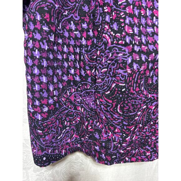 Maggie Barnes Catherines Blazer 4X Purple Print Full Zip Jacket - Picture 2 of 9